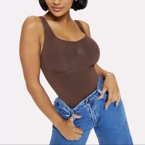 YITTY Brown Fitted Bodysuit Intimates Shapewear
